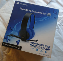 Load image into Gallery viewer, Official SONY PlayStation Silver Wired Stereo Headset - for PS3 / PS4 & PS Vita - CECHYA-0087 REFURBISHED