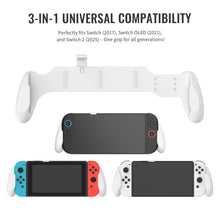 Load image into Gallery viewer, NEXiLUX 3in1 Handgrip compatible with Switch 2, Switch OLED & Original Switch - White