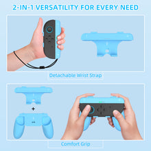 Load image into Gallery viewer, NEXILUX 2in1 Controller Grip and Wrist Strap Compatible with Nintendo Joy-Con 2 Blue Orange