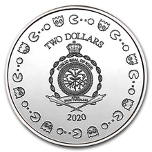 Load image into Gallery viewer, 2020 Niue 1 oz silver $2 PAC-MAN 40th Anniversary in TEP w/card art - NEW
