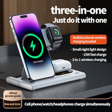 Load image into Gallery viewer, NEXiLUX 4 in 1 Magnetic Flat Foldable Wireless Charging Station with a Night Light NXL-95280 - Black

