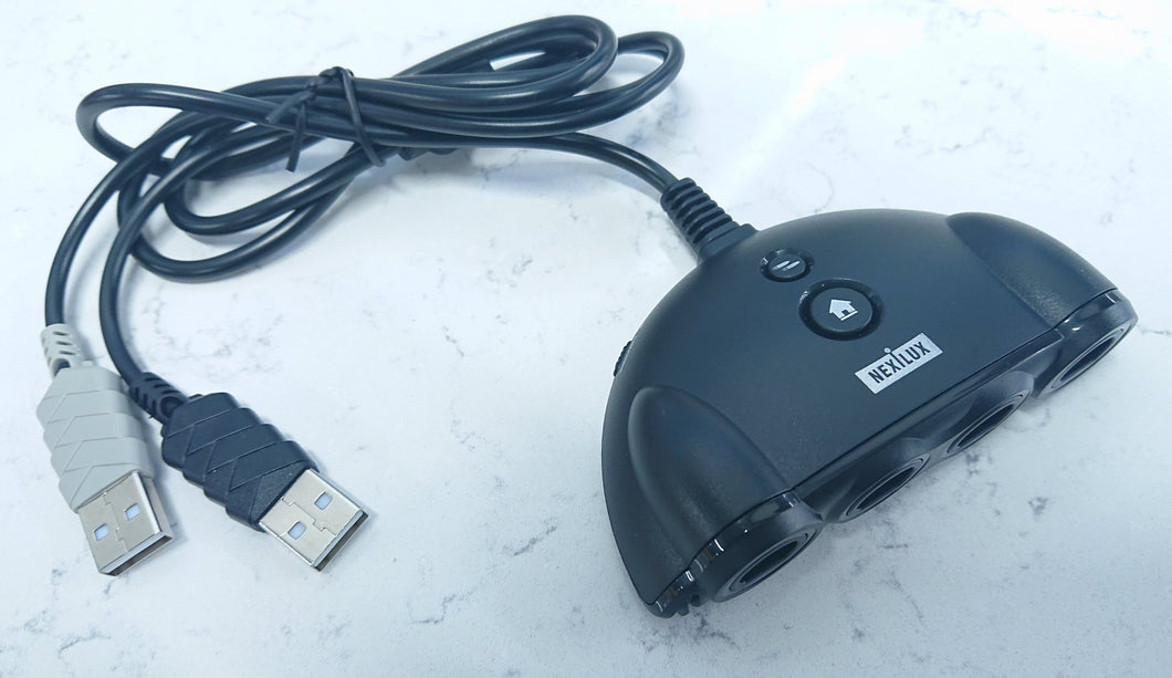 NEXILUX GameCube Controller Adapter for Wii U, PC & Switch with HOME Button & TURBO