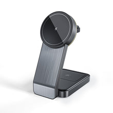 Load image into Gallery viewer, NEXILUX Space saver 4 in 1 Magnetic Wireless iPhone, Watch &amp; Airpods charger with Night Light
