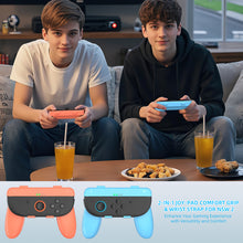 Load image into Gallery viewer, NEXILUX 2in1 Controller Grip and Wrist Strap Compatible with Nintendo Joy-Con 2 Blue Orange
