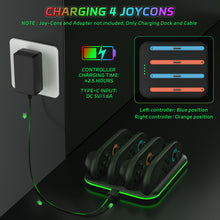 Load image into Gallery viewer, NEXiLUX RGB Quad Charging Dock compatible with Nintendo Joy-Con 2 NXL-95296 BLACK

