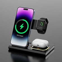 Load image into Gallery viewer, NEXiLUX 4 in 1 Magnetic Flat Foldable Wireless Charging Station with a Night Light NXL-95280 - Black
