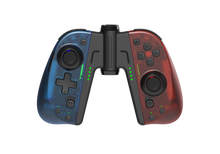 Load image into Gallery viewer, NEXiLUX Motion Controllers pair with a USB Type-C Charging Cable &amp; Joy-Con Alternative compatible with Nintendo Switch - Clear Blue Red

